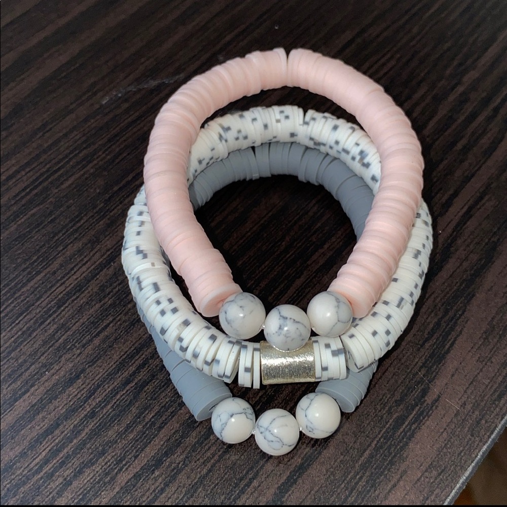 Heishi beaded bracelets